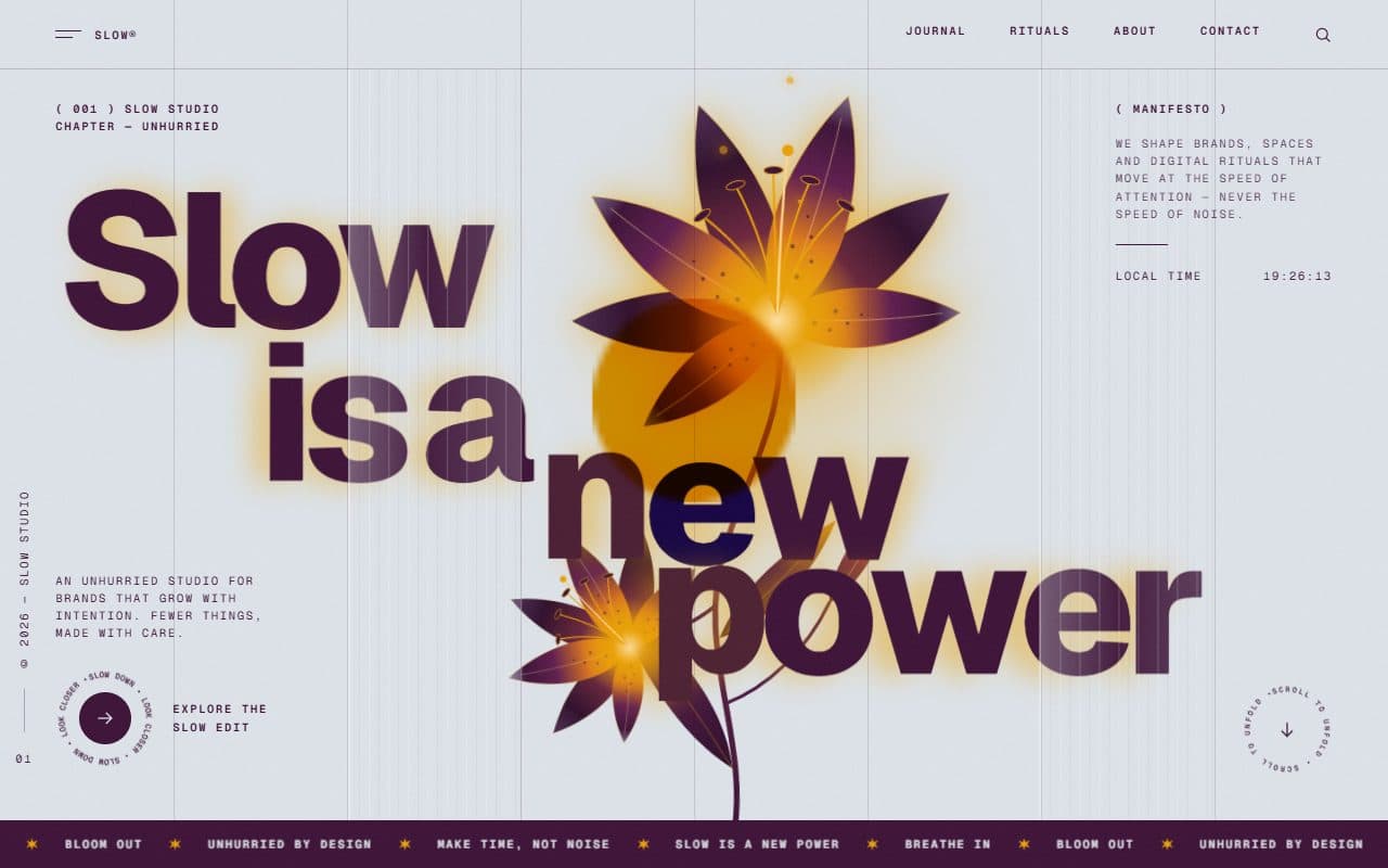 GSAP Column Preloader & Blooming Lily Hero Section animation preview