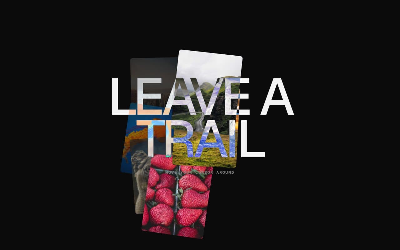 GSAP Cursor Image Trail Hero animation preview