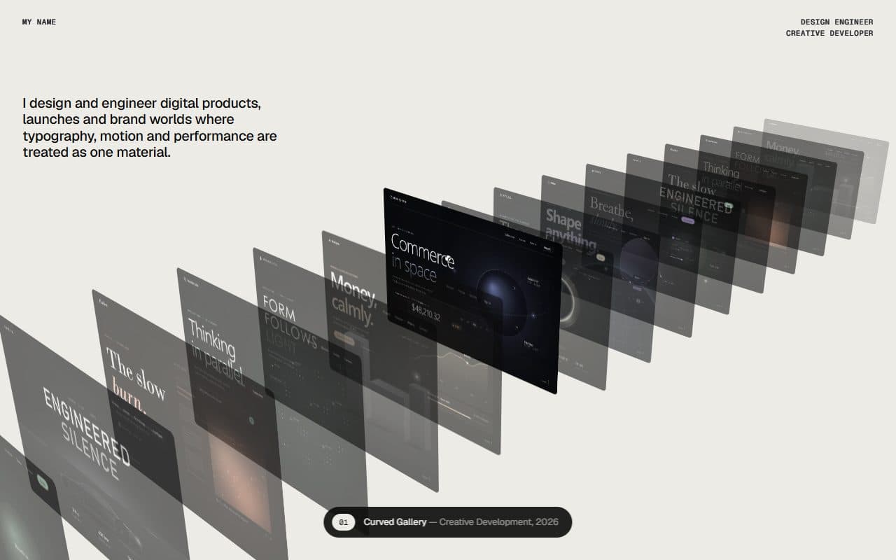 GSAP CSS 3D Infinite Card Deck Portfolio animation preview