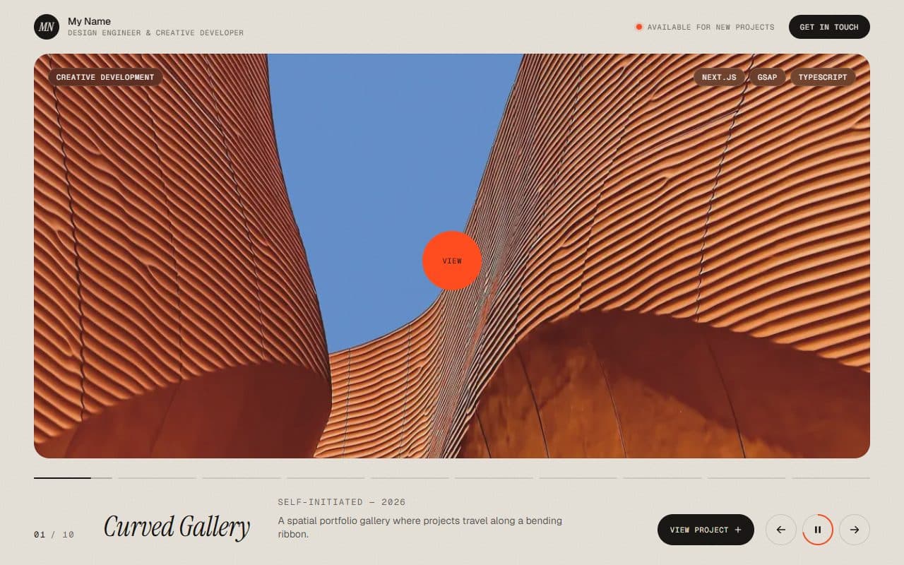 GSAP WebGL Prism Slider Portfolio Reel animation preview