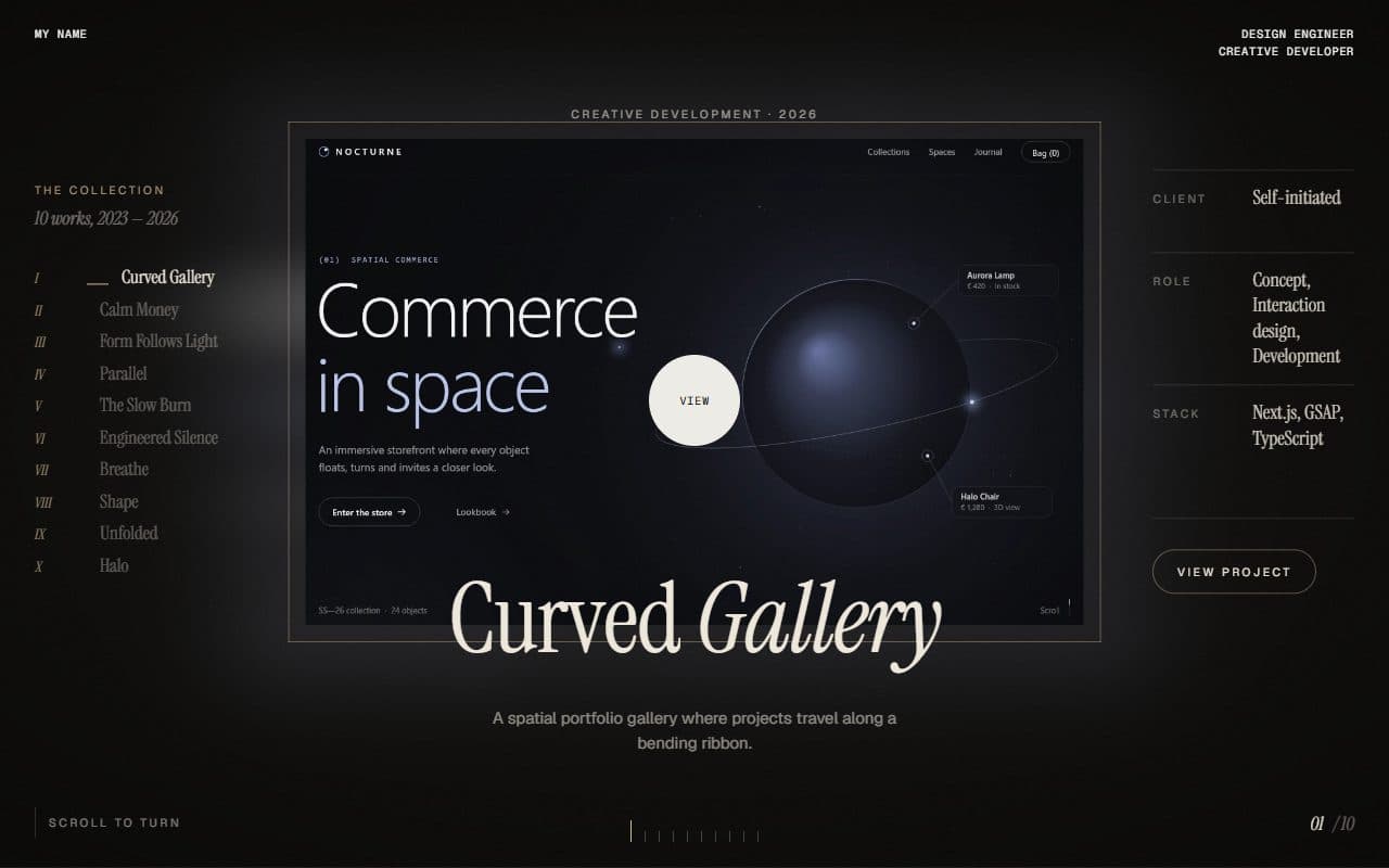 GSAP WebGL Shutter Portfolio Gallery animation preview
