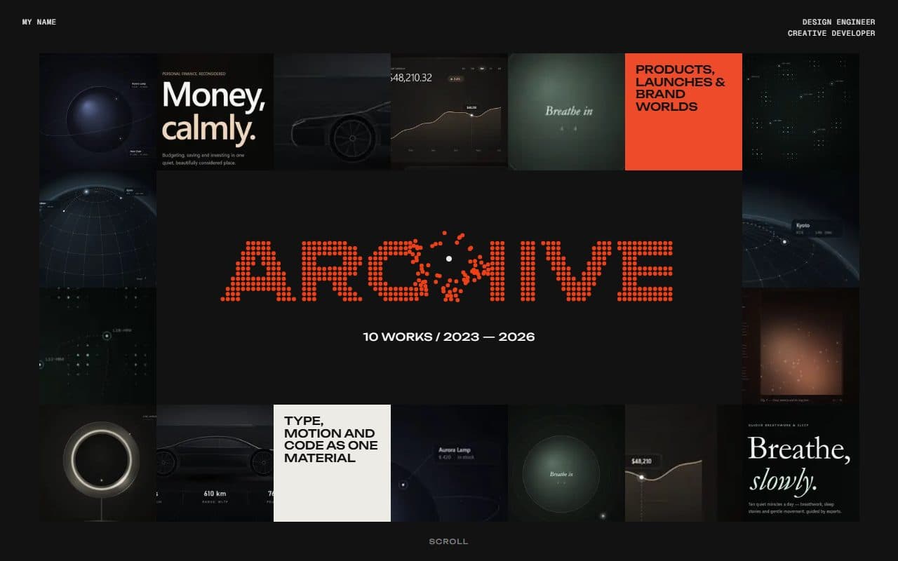 GSAP Infinite Tile Frame Portfolio Archive animation preview